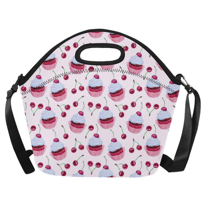 Cherry Cupcake Pink Pattern Neoprene Lunch Bag (Model 1669)(Large)-JTAMIGO.COM