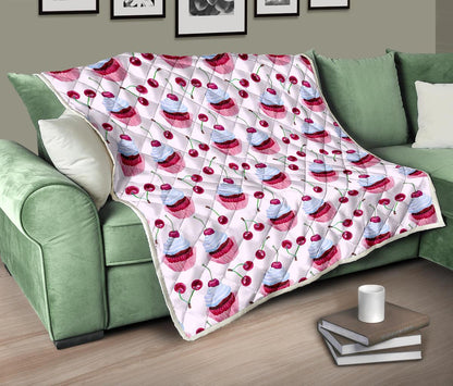 Cherry Cupcake Pink Pattern Premium Quilt-JTAMIGO.COM