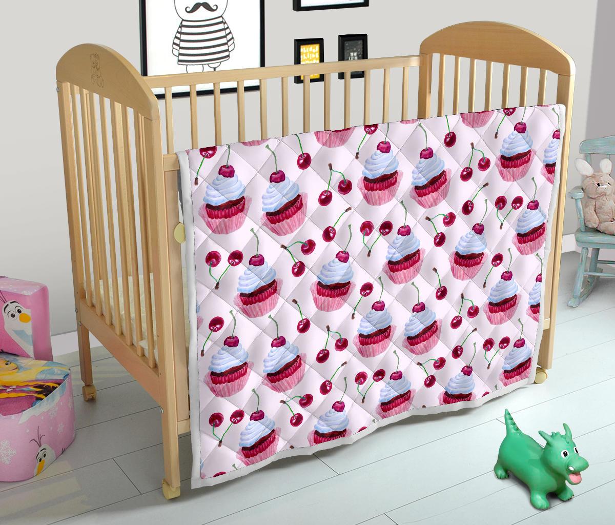 Cherry Cupcake Pink Pattern Premium Quilt-JTAMIGO.COM