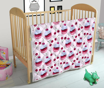 Cherry Cupcake Pink Pattern Premium Quilt-JTAMIGO.COM