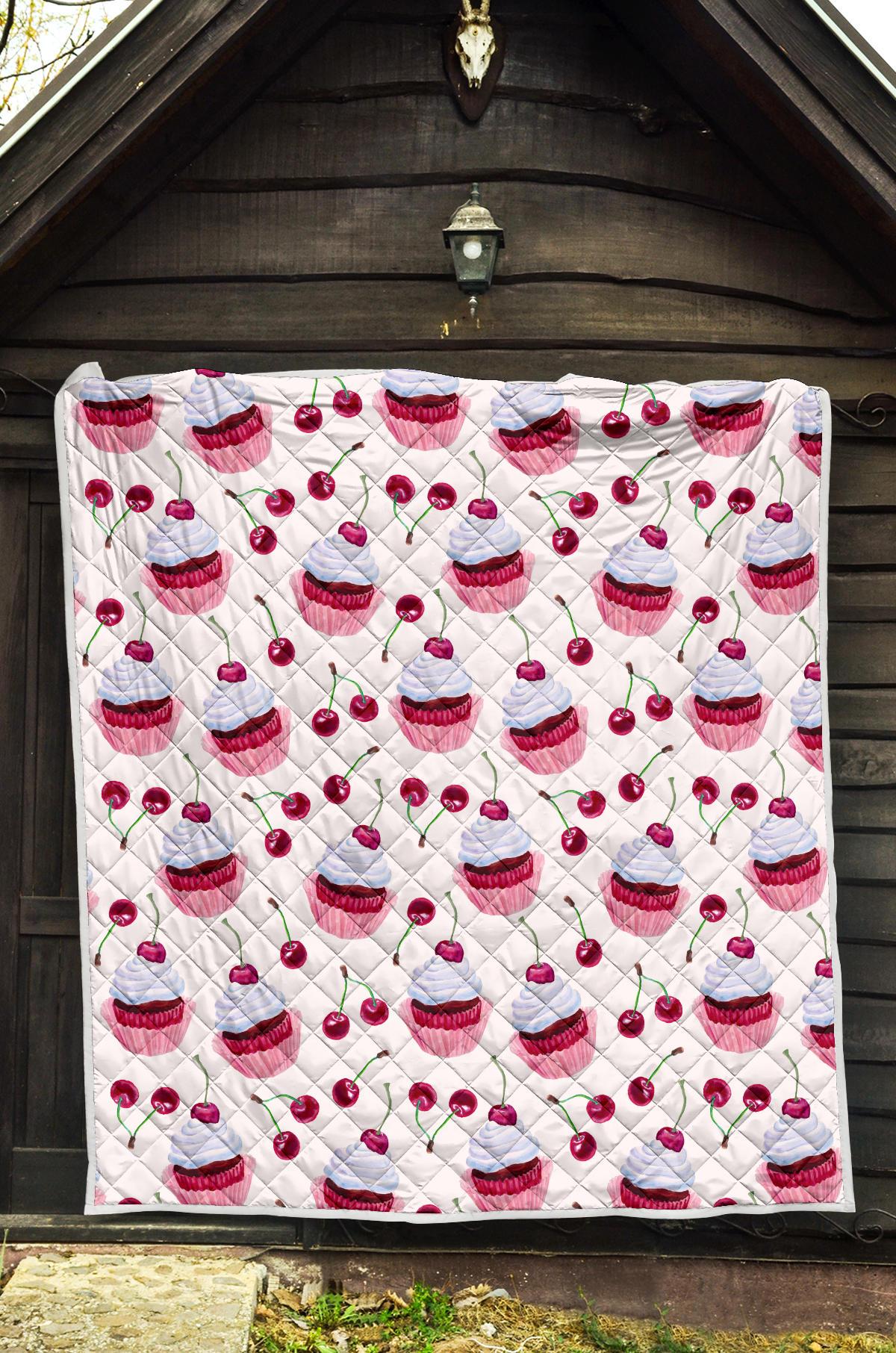 Cherry Cupcake Pink Pattern Premium Quilt-JTAMIGO.COM