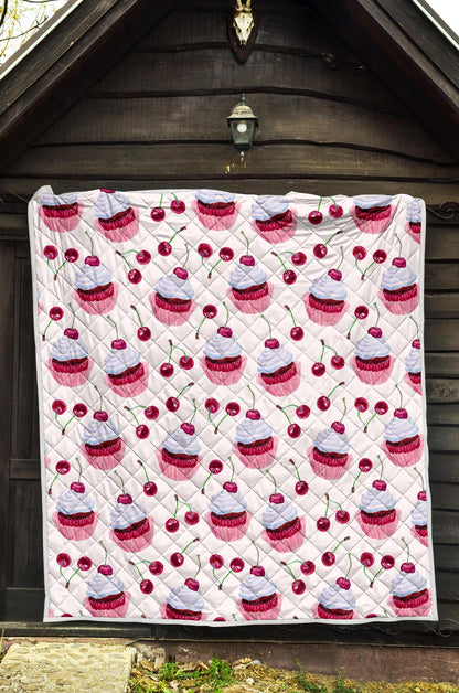 Cherry Cupcake Pink Pattern Premium Quilt-JTAMIGO.COM