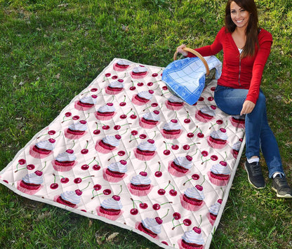 Cherry Cupcake Pink Pattern Premium Quilt-JTAMIGO.COM