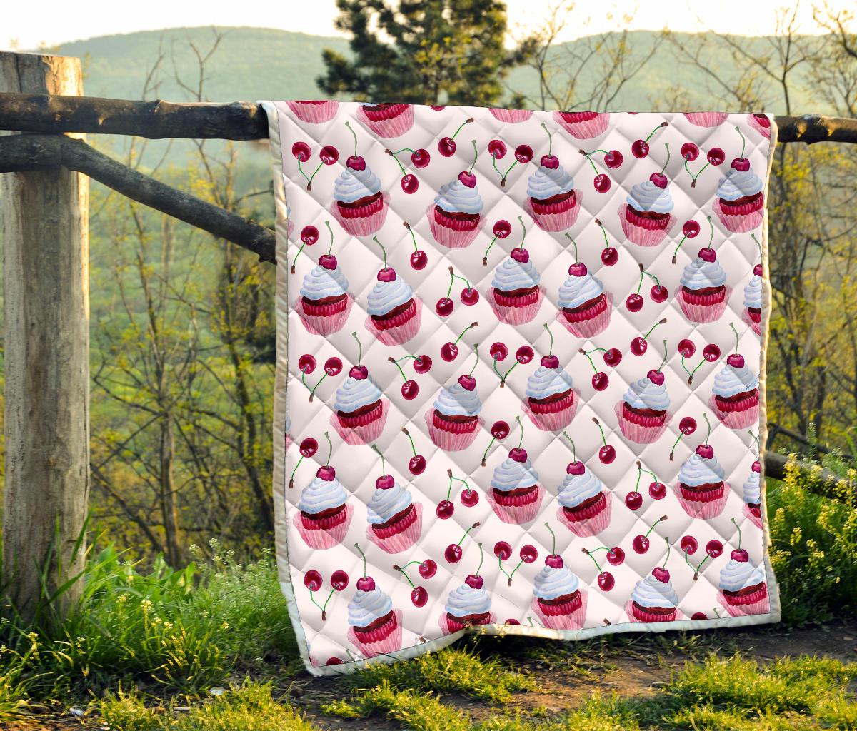 Cherry Cupcake Pink Pattern Premium Quilt-JTAMIGO.COM