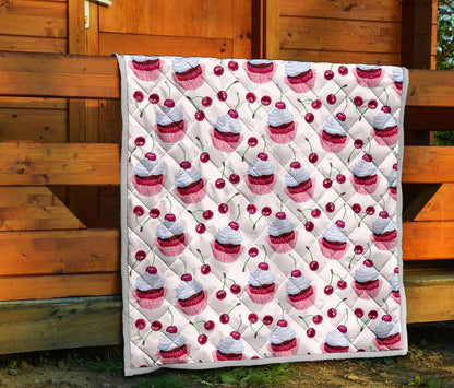 Cherry Cupcake Pink Pattern Premium Quilt-JTAMIGO.COM