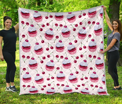 Cherry Cupcake Pink Pattern Premium Quilt-JTAMIGO.COM