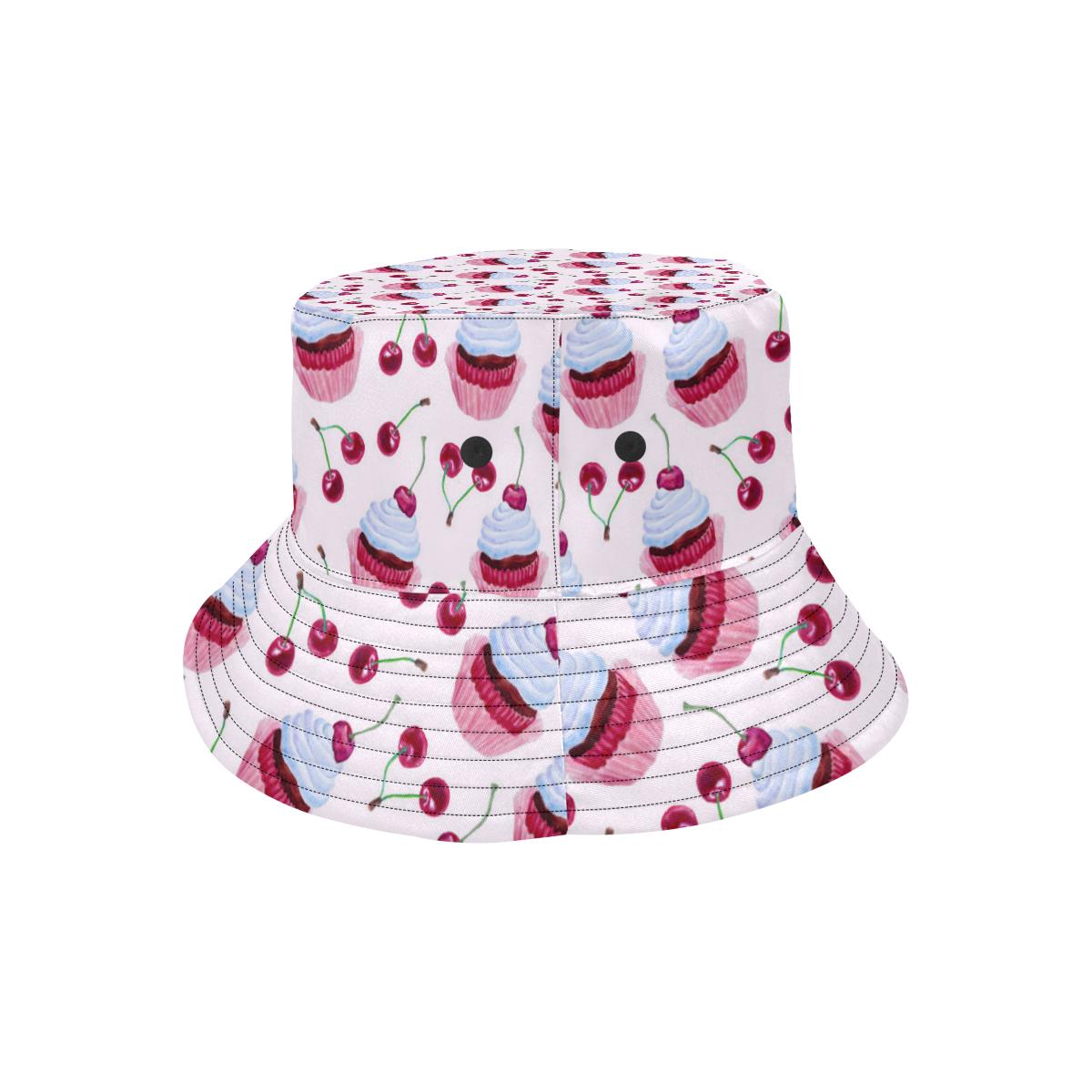 Cherry Cupcake Pink Pattern Unisex Bucket Hat
