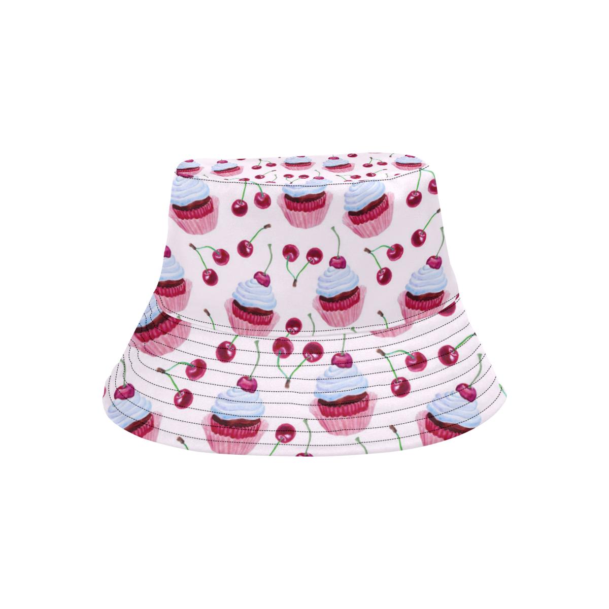 Cherry Cupcake Pink Pattern Unisex Bucket Hat