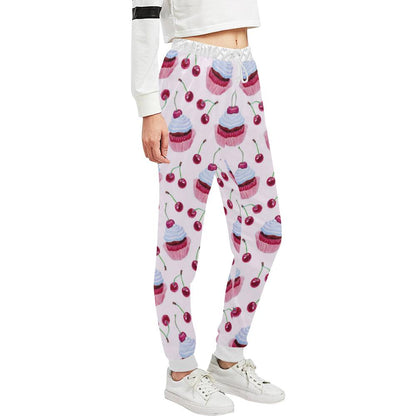 Cherry Cupcake Pink Pattern Unisex Casual Sweatpants (Model L11)-JTAMIGO.COM