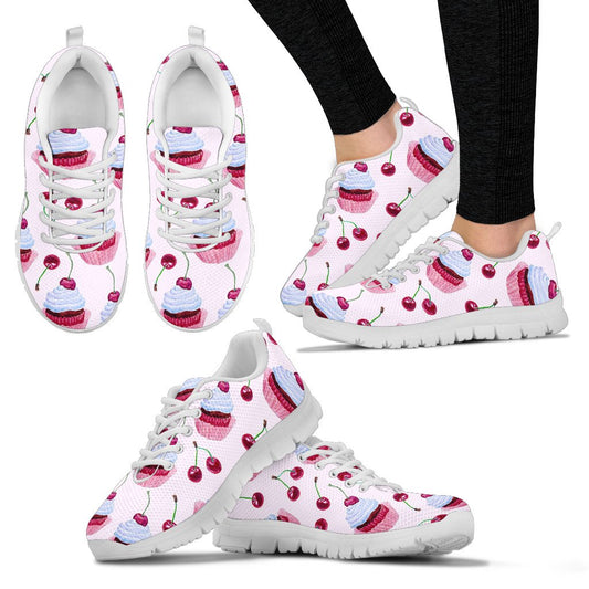 Cherry Cupcake Pink Pattern Women Sneakers Shoes