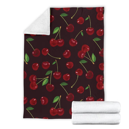 Cherry Fresh Pattern Fleece Blanket