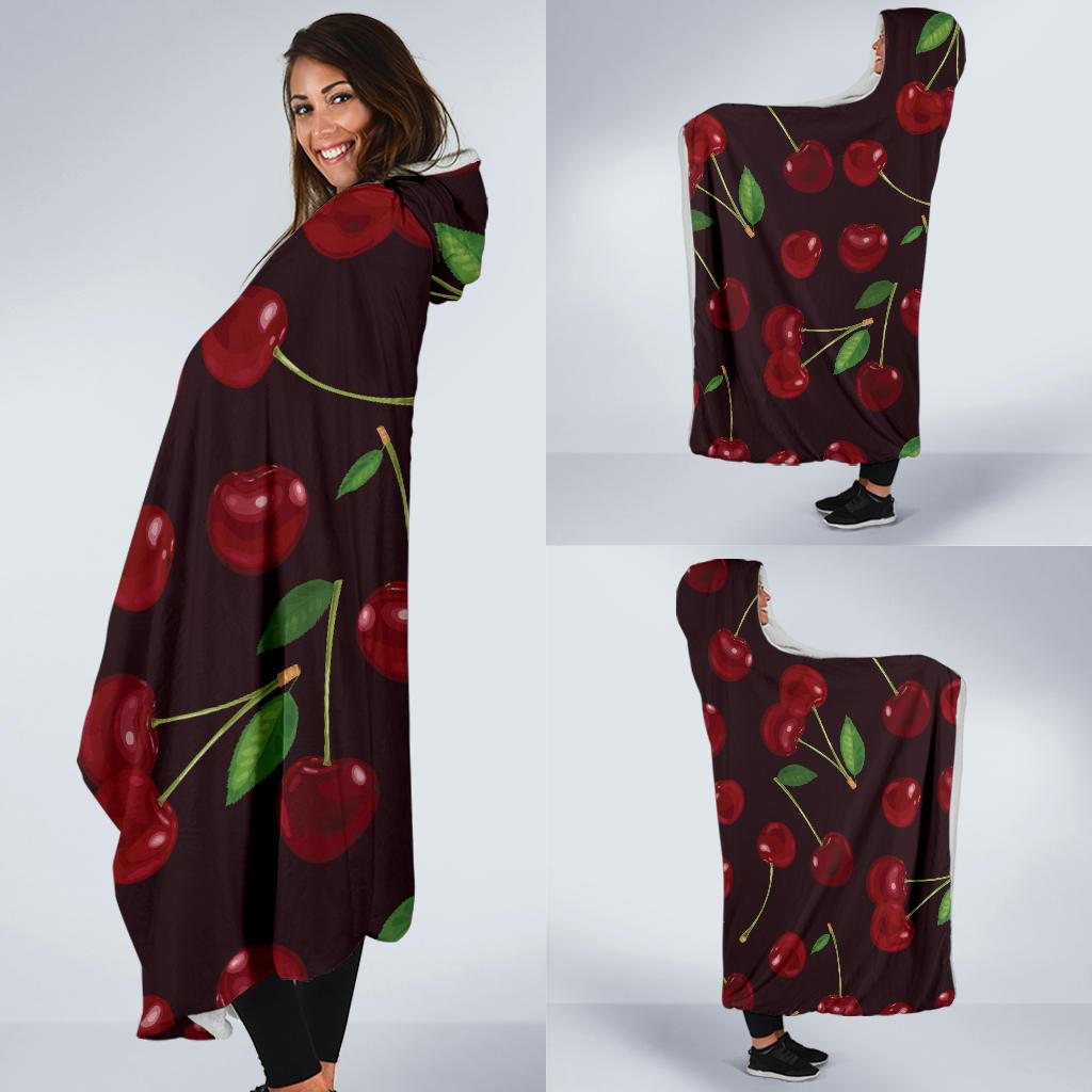 Cherry Fresh Pattern Hooded Blanket-JTAMIGO.COM