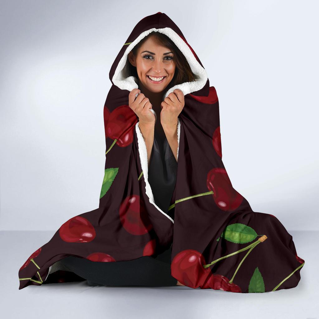 Cherry Fresh Pattern Hooded Blanket-JTAMIGO.COM