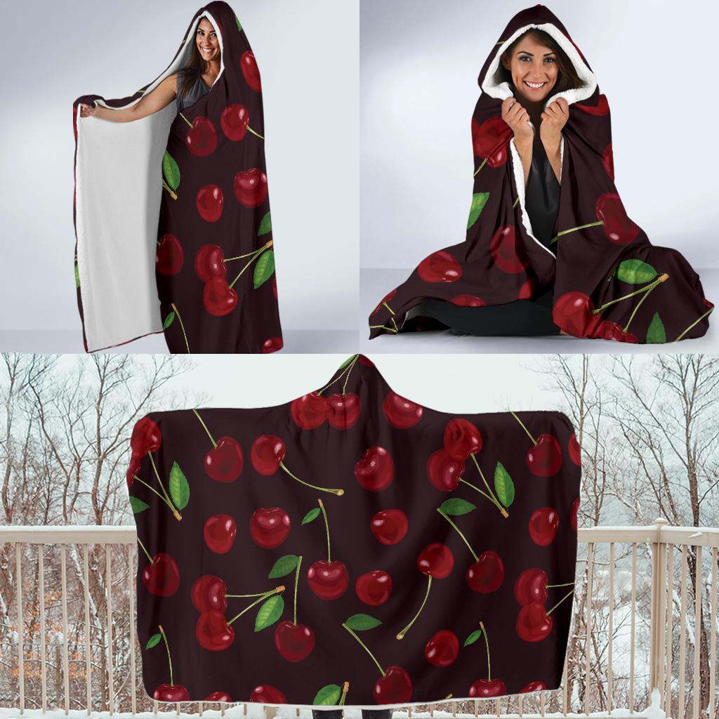 Cherry Fresh Pattern Hooded Blanket-JTAMIGO.COM