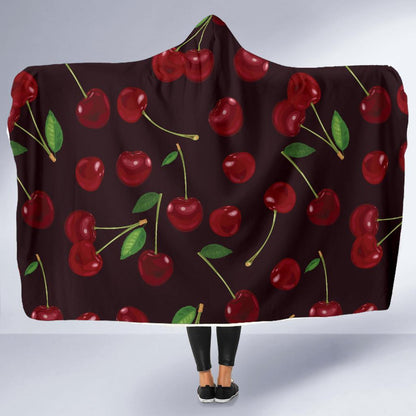 Cherry Fresh Pattern Hooded Blanket-JTAMIGO.COM