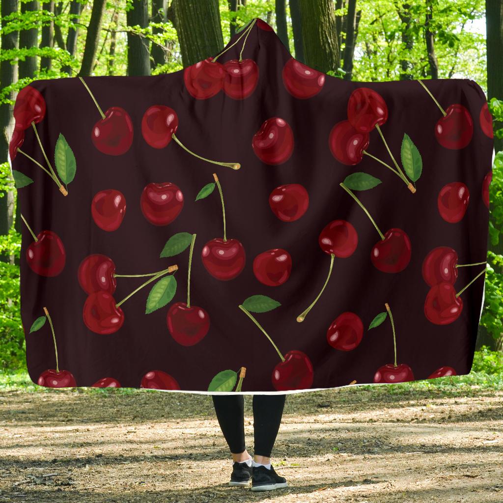 Cherry Fresh Pattern Hooded Blanket-JTAMIGO.COM