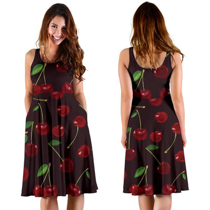 Cherry Fresh Pattern Sleeveless Dress