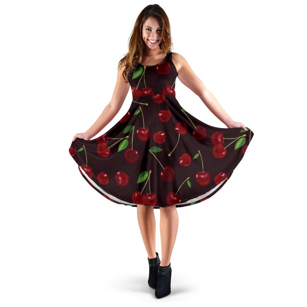Cherry Fresh Pattern Sleeveless Dress