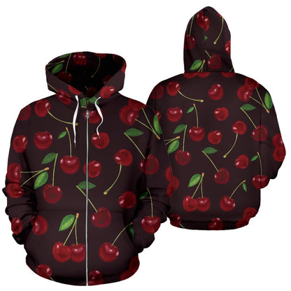 Cherry Fresh Pattern Zip Up Hoodie