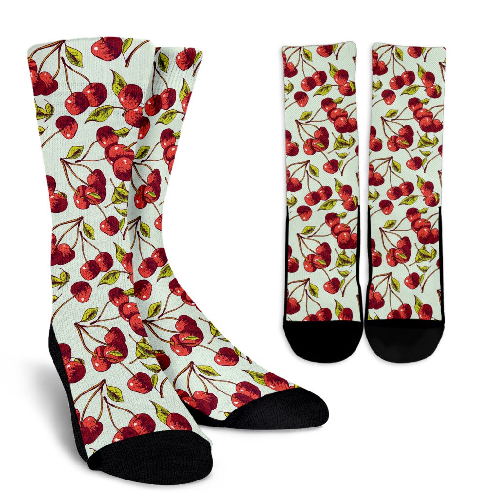 Cherry Hand Draw Crew Socks