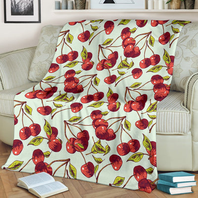 Cherry Hand Draw Fleece Blanket