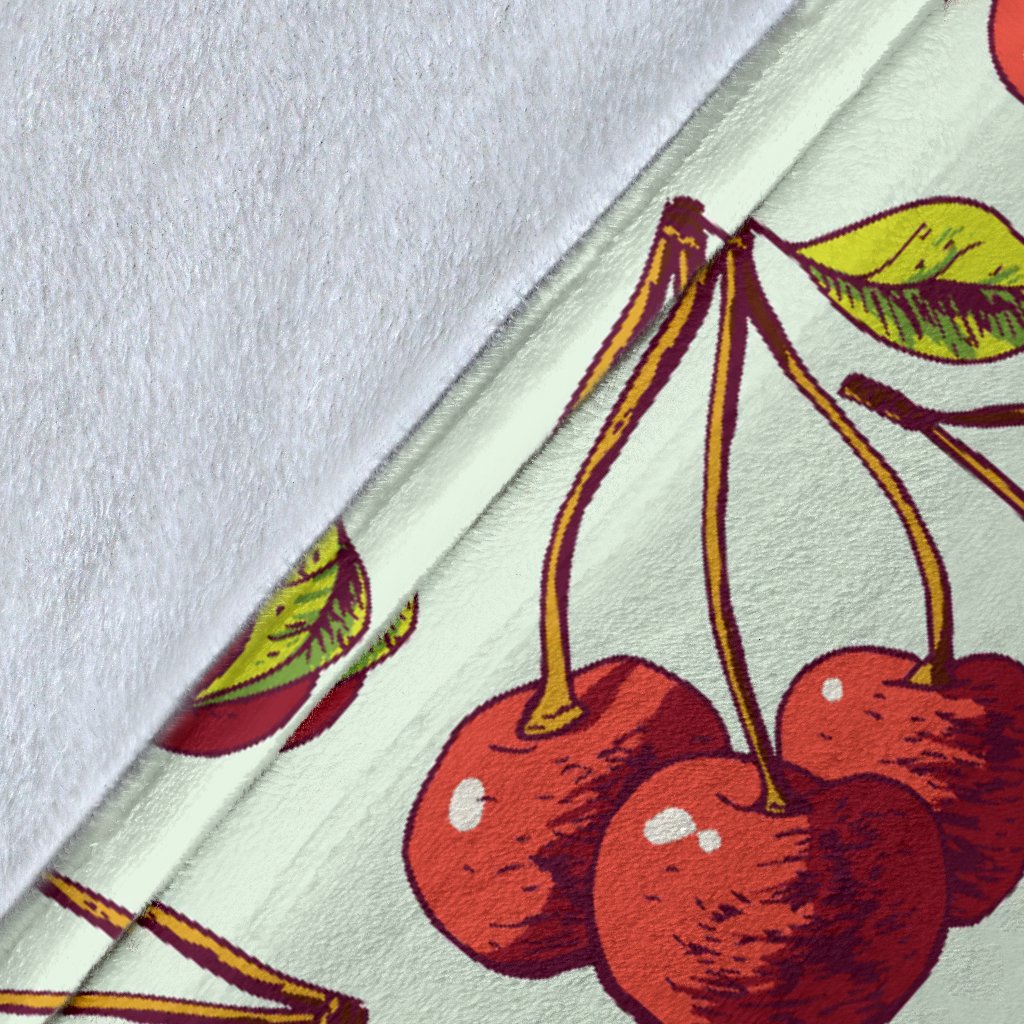 Cherry Hand Draw Fleece Blanket
