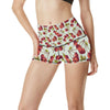 Cherry Hand Draw High Waisted Spandex Shorts-JTAMIGO.COM