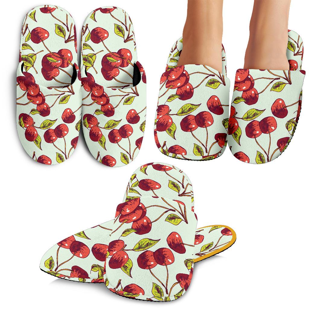 Cherry Hand Draw House Slippers