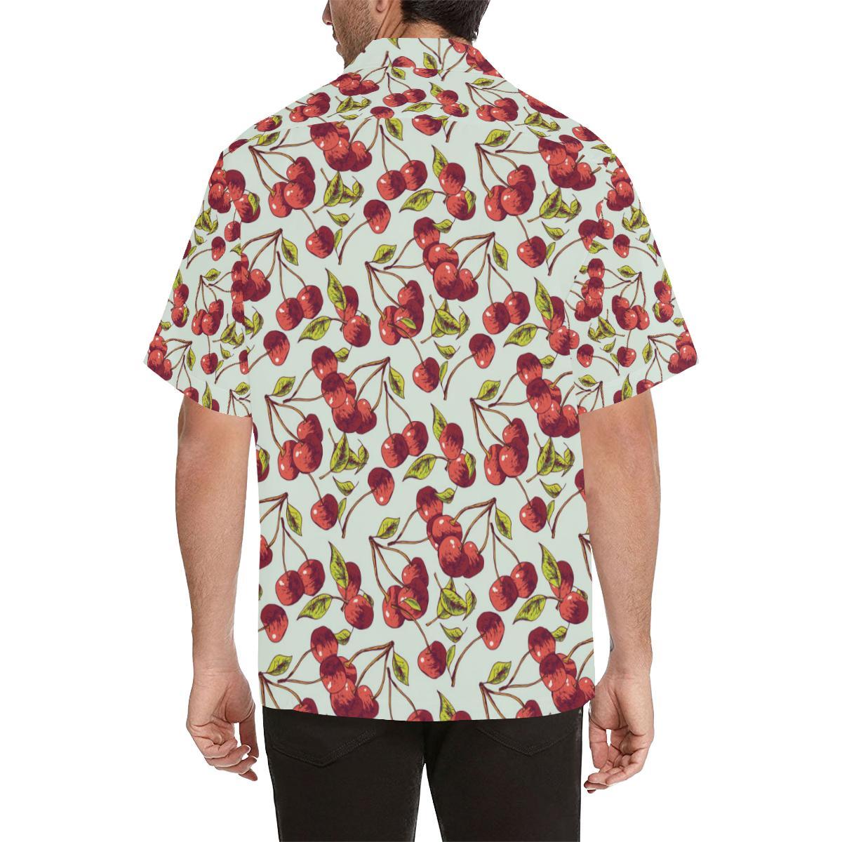 Cherry Hand Draw Men Aloha Hawaiian Shirt