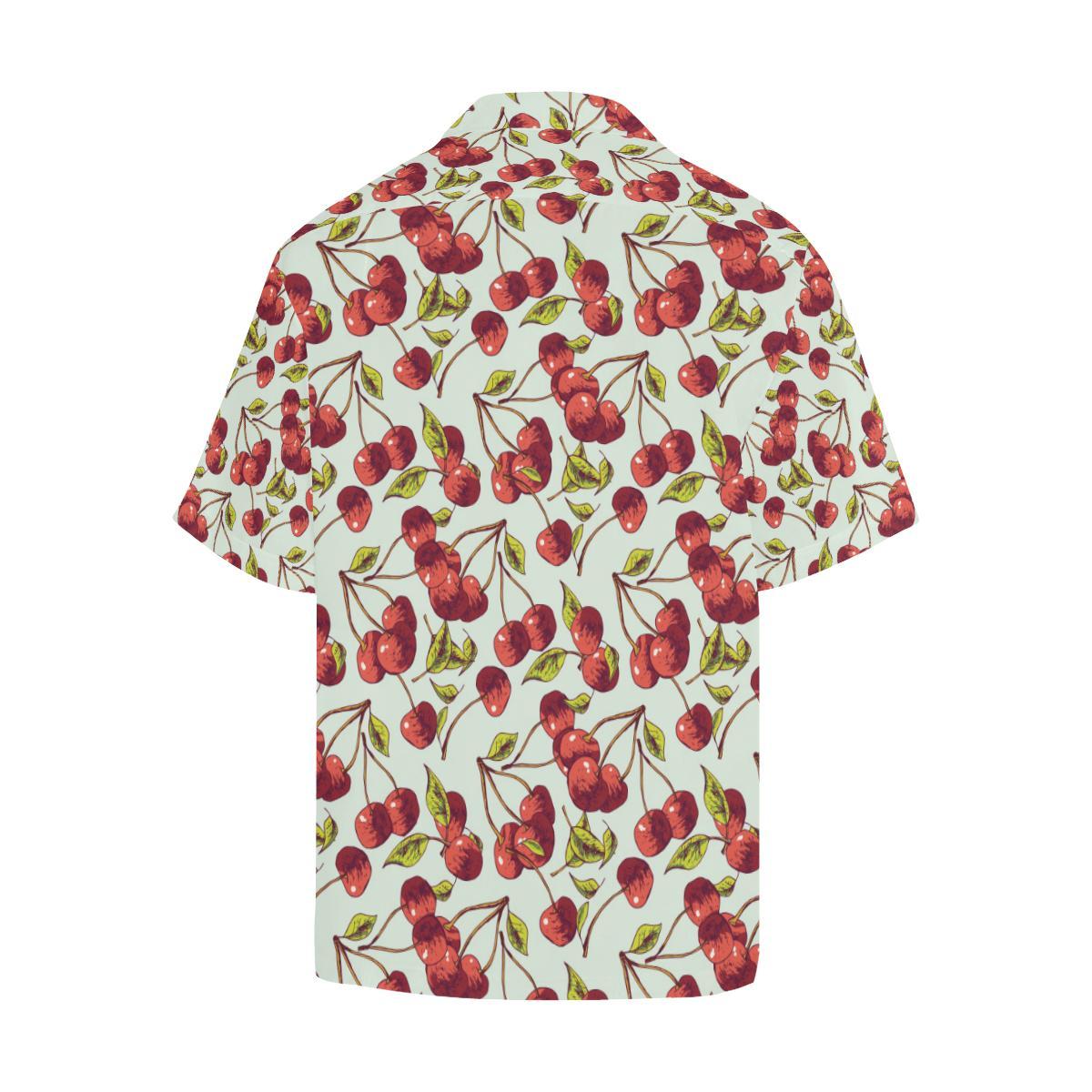 Cherry Hand Draw Men Aloha Hawaiian Shirt