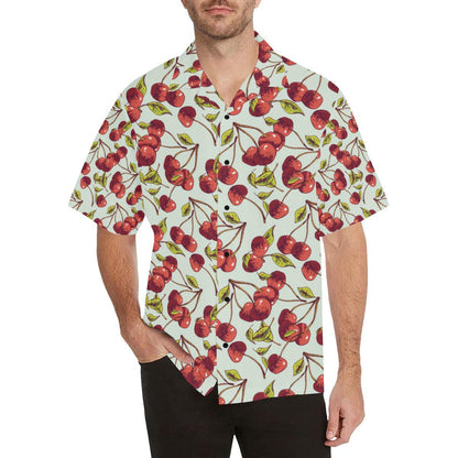 Cherry Hand Draw Men Aloha Hawaiian Shirt