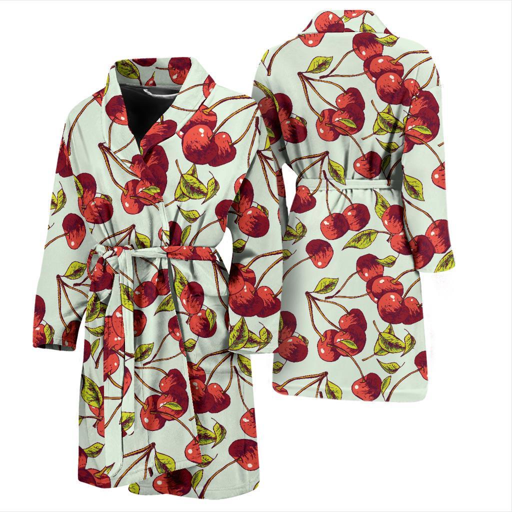 Cherry Hand Draw Men Bath Robe-JTAMIGO.COM