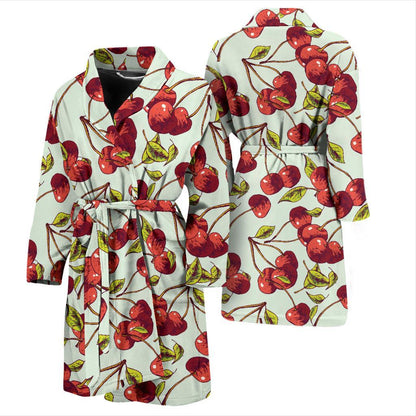 Cherry Hand Draw Men Bath Robe-JTAMIGO.COM
