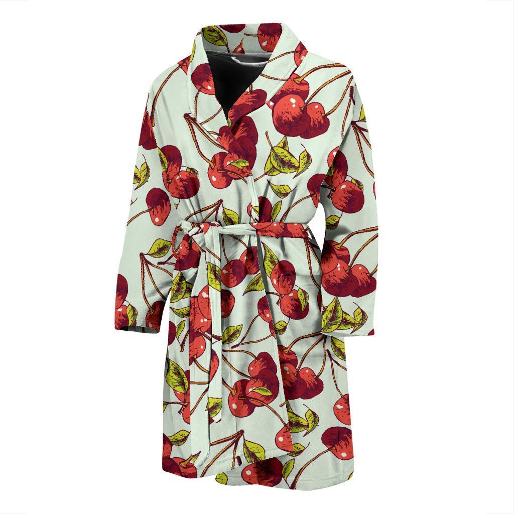 Cherry Hand Draw Men Bath Robe-JTAMIGO.COM