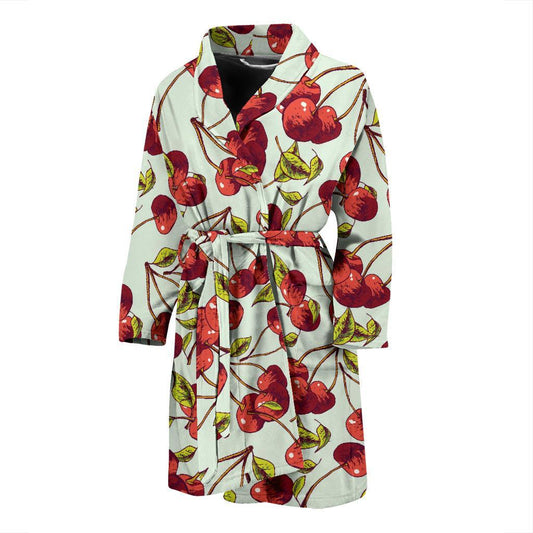 Cherry Hand Draw Men Bath Robe-JTAMIGO.COM
