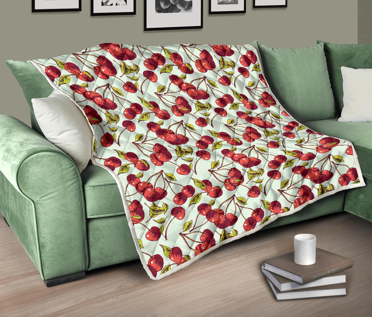 Cherry Hand Draw Premium Quilt-JTAMIGO.COM