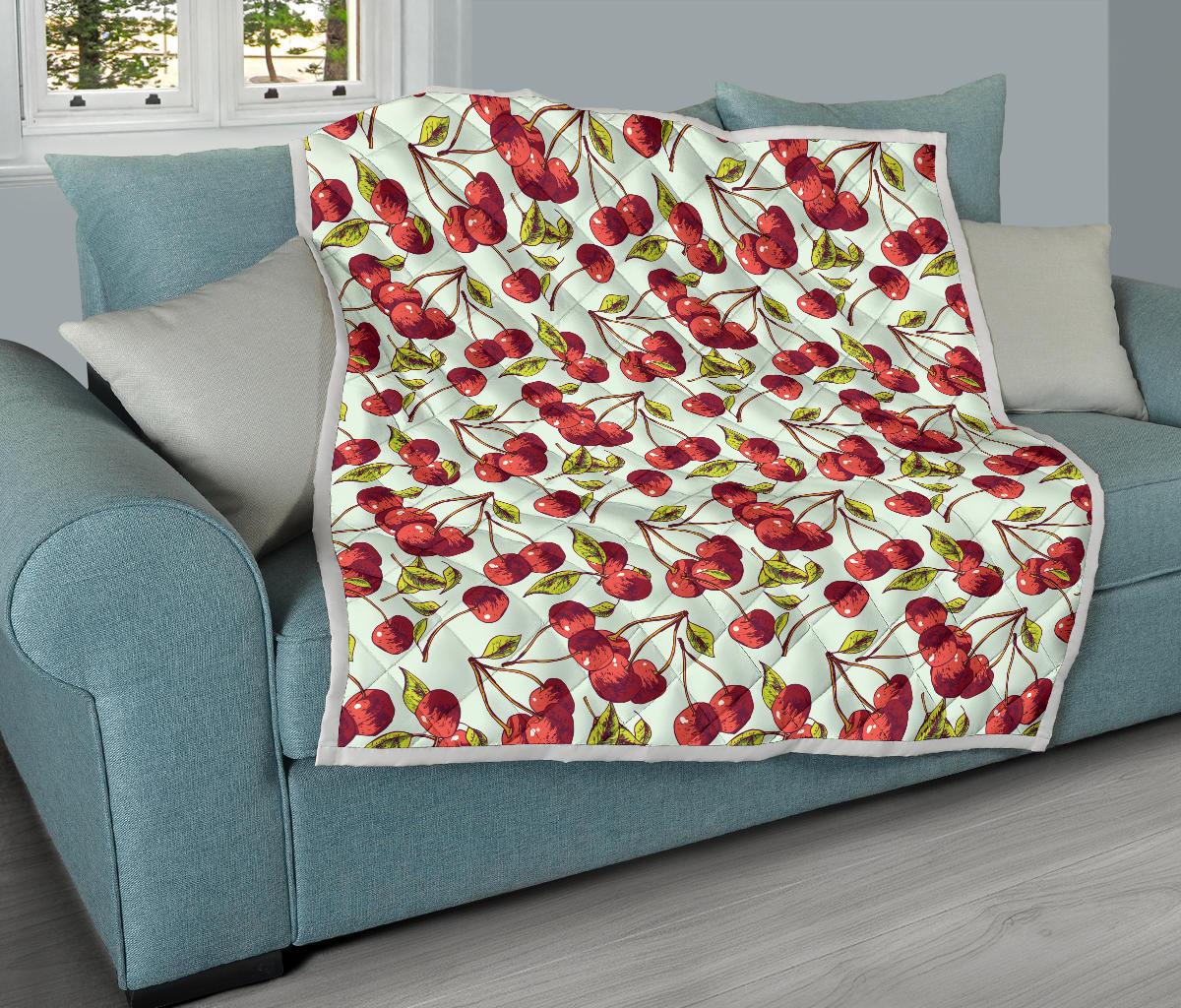 Cherry Hand Draw Premium Quilt-JTAMIGO.COM