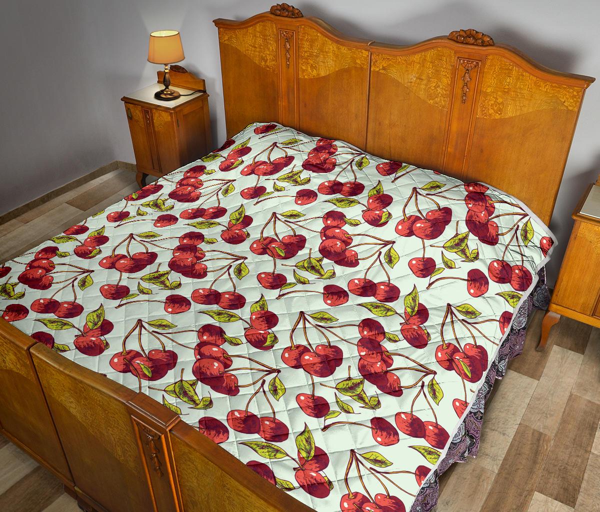 Cherry Hand Draw Premium Quilt-JTAMIGO.COM