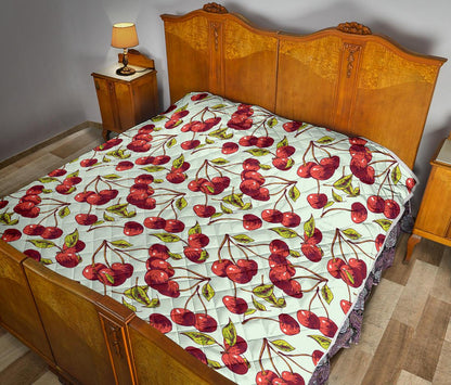 Cherry Hand Draw Premium Quilt-JTAMIGO.COM