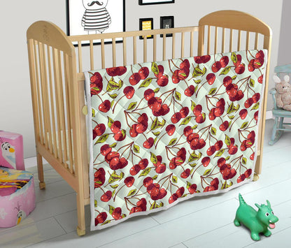 Cherry Hand Draw Premium Quilt-JTAMIGO.COM