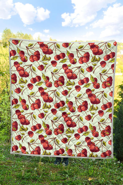 Cherry Hand Draw Premium Quilt-JTAMIGO.COM