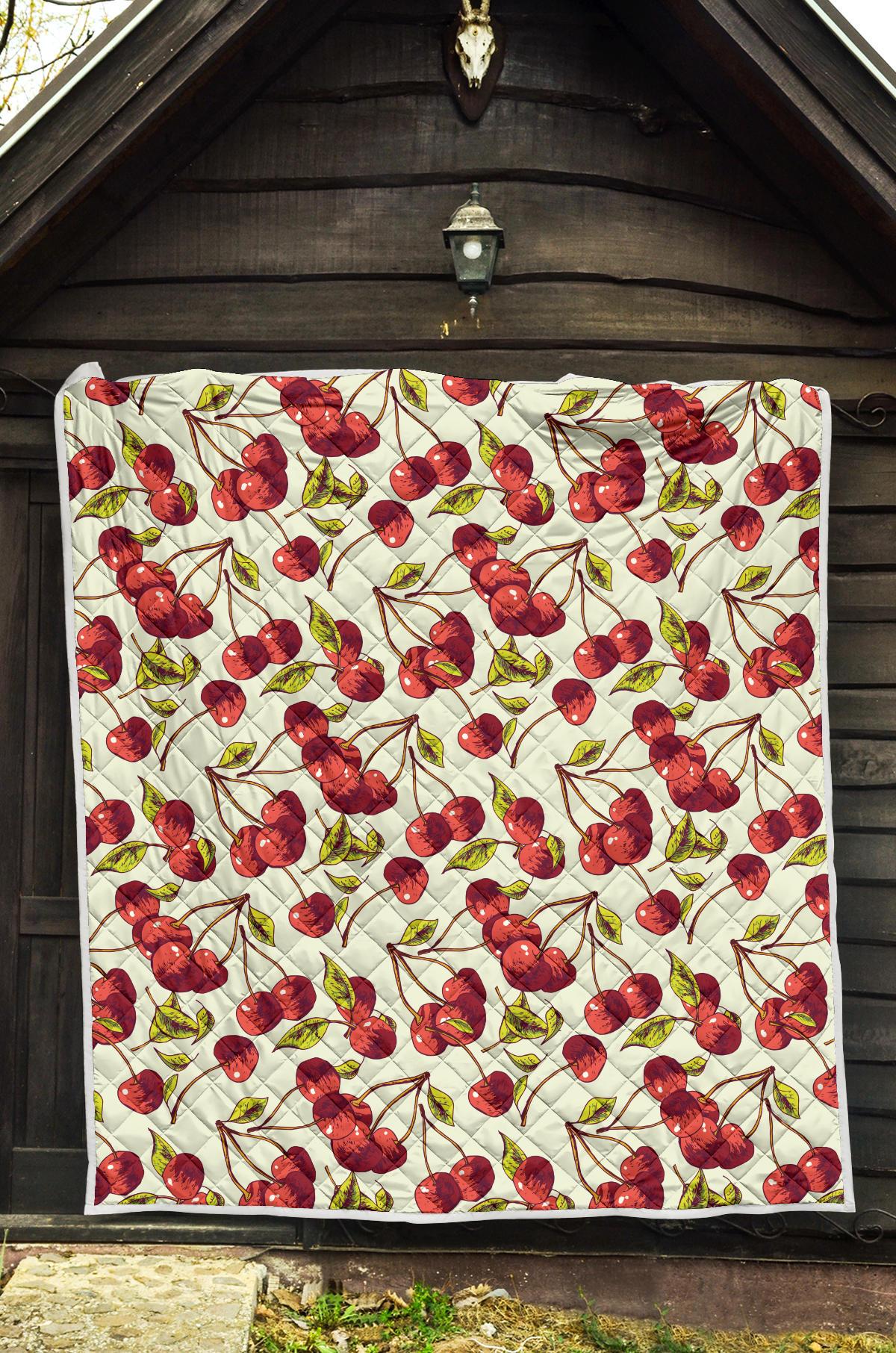 Cherry Hand Draw Premium Quilt-JTAMIGO.COM