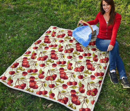 Cherry Hand Draw Premium Quilt-JTAMIGO.COM