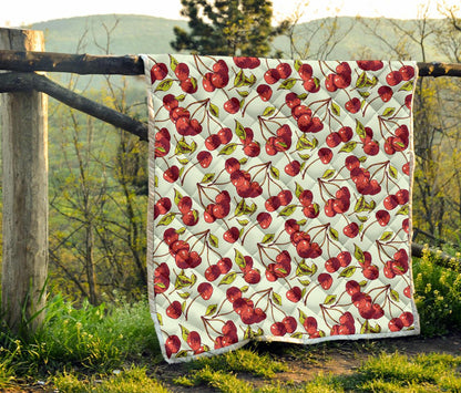 Cherry Hand Draw Premium Quilt-JTAMIGO.COM
