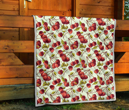 Cherry Hand Draw Premium Quilt-JTAMIGO.COM
