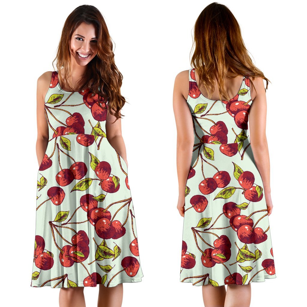 Cherry Hand Draw Sleeveless Dress