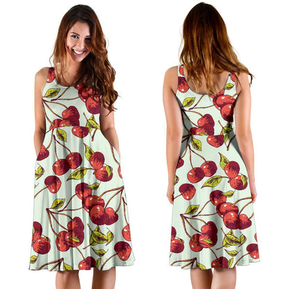 Cherry Hand Draw Sleeveless Dress