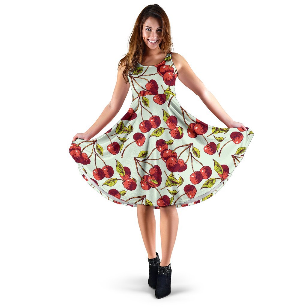 Cherry Hand Draw Sleeveless Dress