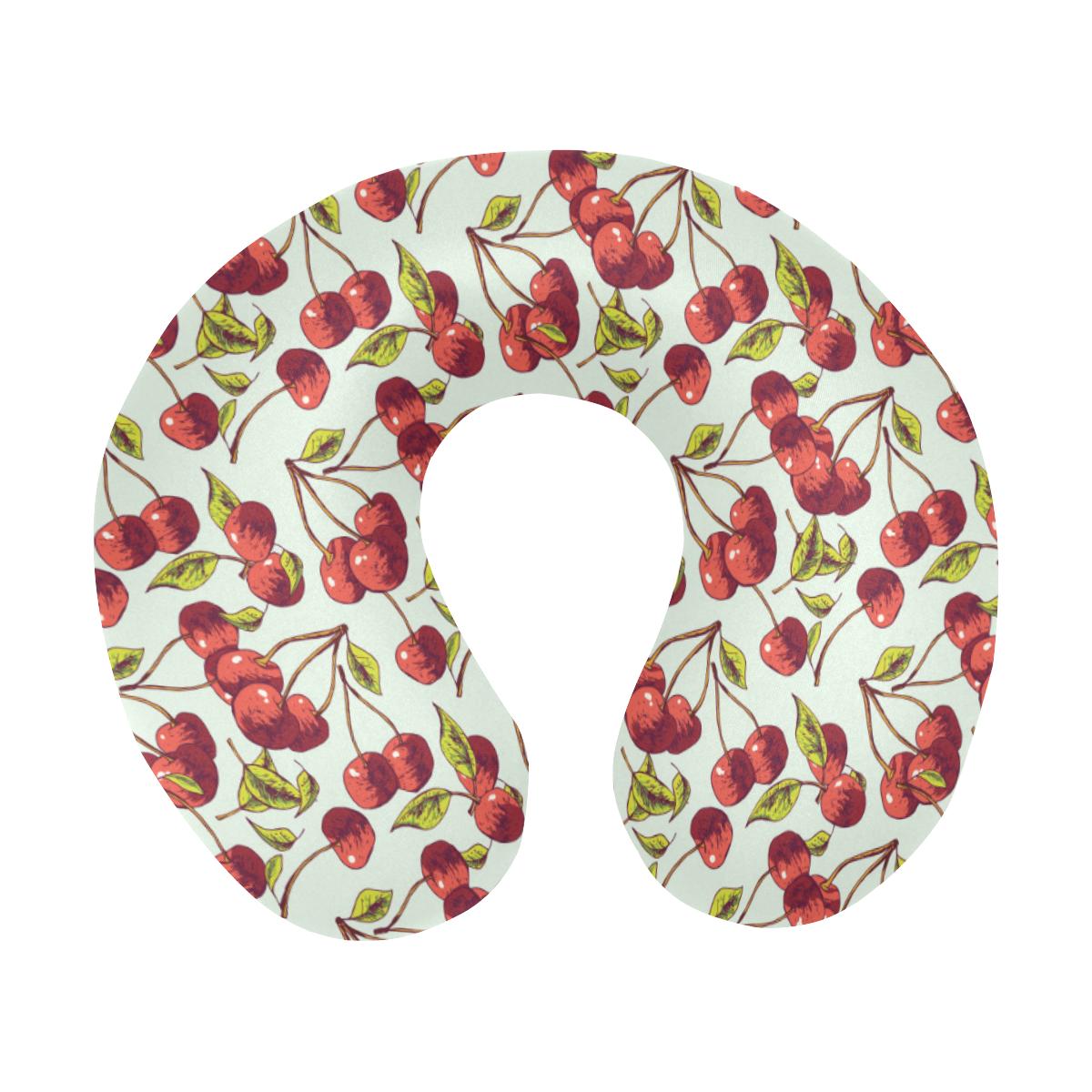 Cherry Hand Draw U-Shaped Travel Neck Pillow-JTAMIGO.COM