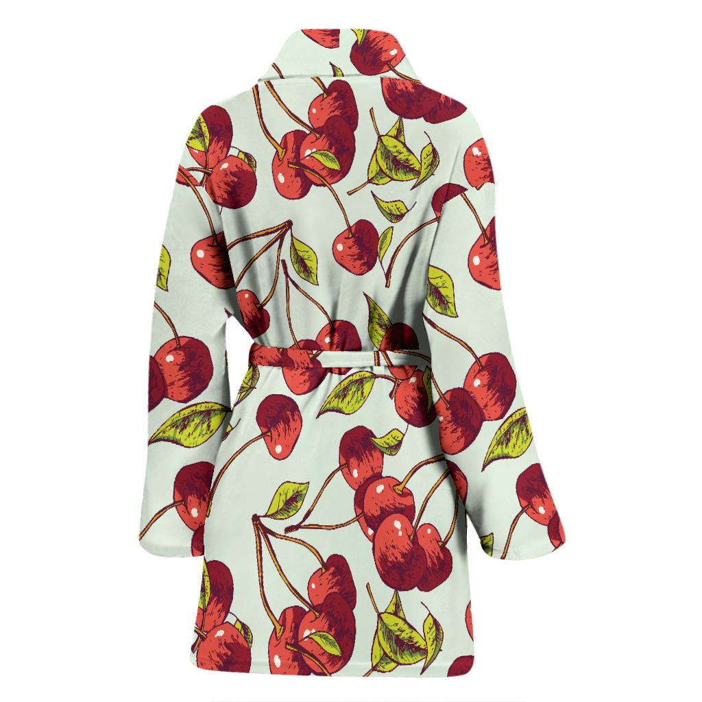 Cherry Hand Draw Women Bath Robe-JTAMIGO.COM